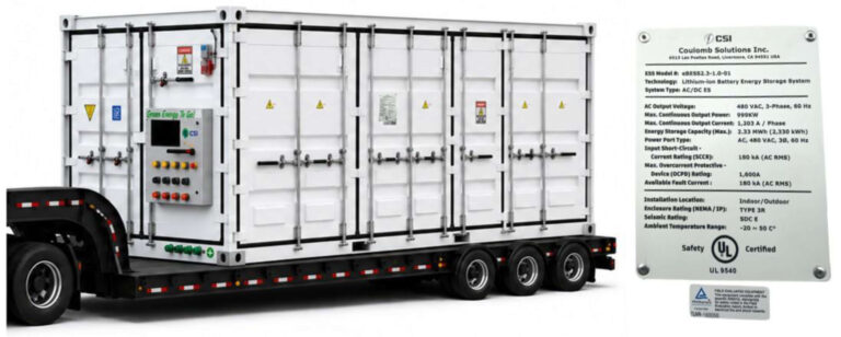CSI’s 2.3 MWh Mobile BESS Earns TÜV Certification to Applicable UL 9540 Requirements